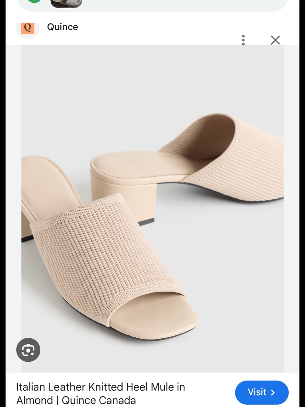 Quince Almond Knit Block Heel Mules